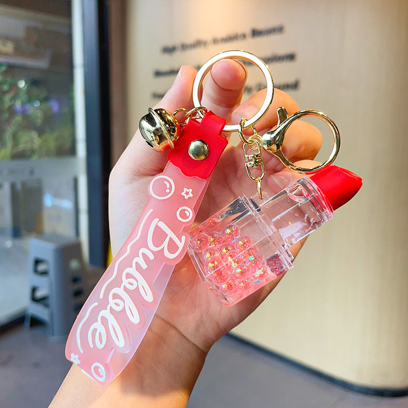 Wholesale Acrylic Oil Bubble Beads Lipstick Keychain